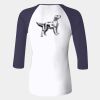 Ladies' Baby Rib Three-QuarterSleeve Contrast Raglan T-Shirt Thumbnail