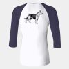 Ladies' Baby Rib Three-QuarterSleeve Contrast Raglan T-Shirt Thumbnail