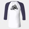 Ladies' Baby Rib Three-QuarterSleeve Contrast Raglan T-Shirt Thumbnail