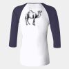 Ladies' Baby Rib Three-QuarterSleeve Contrast Raglan T-Shirt Thumbnail