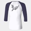 Ladies' Baby Rib Three-QuarterSleeve Contrast Raglan T-Shirt Thumbnail