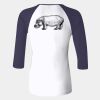 Ladies' Baby Rib Three-QuarterSleeve Contrast Raglan T-Shirt Thumbnail