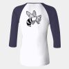 Ladies' Baby Rib Three-QuarterSleeve Contrast Raglan T-Shirt Thumbnail