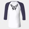 Ladies' Baby Rib Three-QuarterSleeve Contrast Raglan T-Shirt Thumbnail