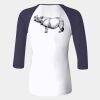 Ladies' Baby Rib Three-QuarterSleeve Contrast Raglan T-Shirt Thumbnail