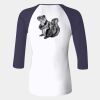 Ladies' Baby Rib Three-QuarterSleeve Contrast Raglan T-Shirt Thumbnail