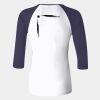 Ladies' Baby Rib Three-QuarterSleeve Contrast Raglan T-Shirt Thumbnail