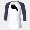 Ladies' Baby Rib Three-QuarterSleeve Contrast Raglan T-Shirt Thumbnail