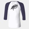 Ladies' Baby Rib Three-QuarterSleeve Contrast Raglan T-Shirt Thumbnail