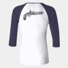 Ladies' Baby Rib Three-QuarterSleeve Contrast Raglan T-Shirt Thumbnail