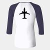 Ladies' Baby Rib Three-QuarterSleeve Contrast Raglan T-Shirt Thumbnail