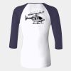 Ladies' Baby Rib Three-QuarterSleeve Contrast Raglan T-Shirt Thumbnail