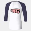 Ladies' Baby Rib Three-QuarterSleeve Contrast Raglan T-Shirt Thumbnail